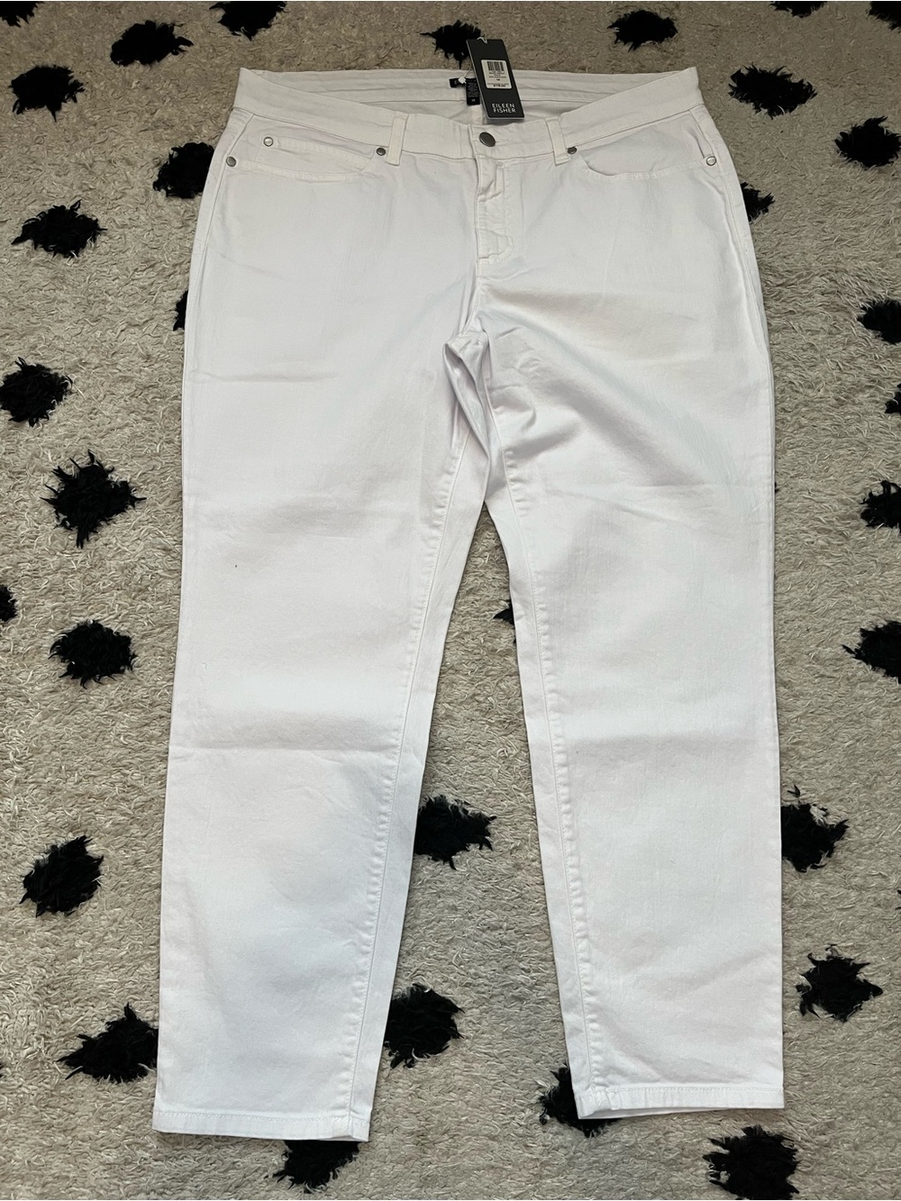 Eileen Fisher size 14 slim ankle jeans white